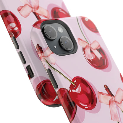 Cherry Ribbon Magnetic iPhone Caes - Durable, flexible, impact-resistant