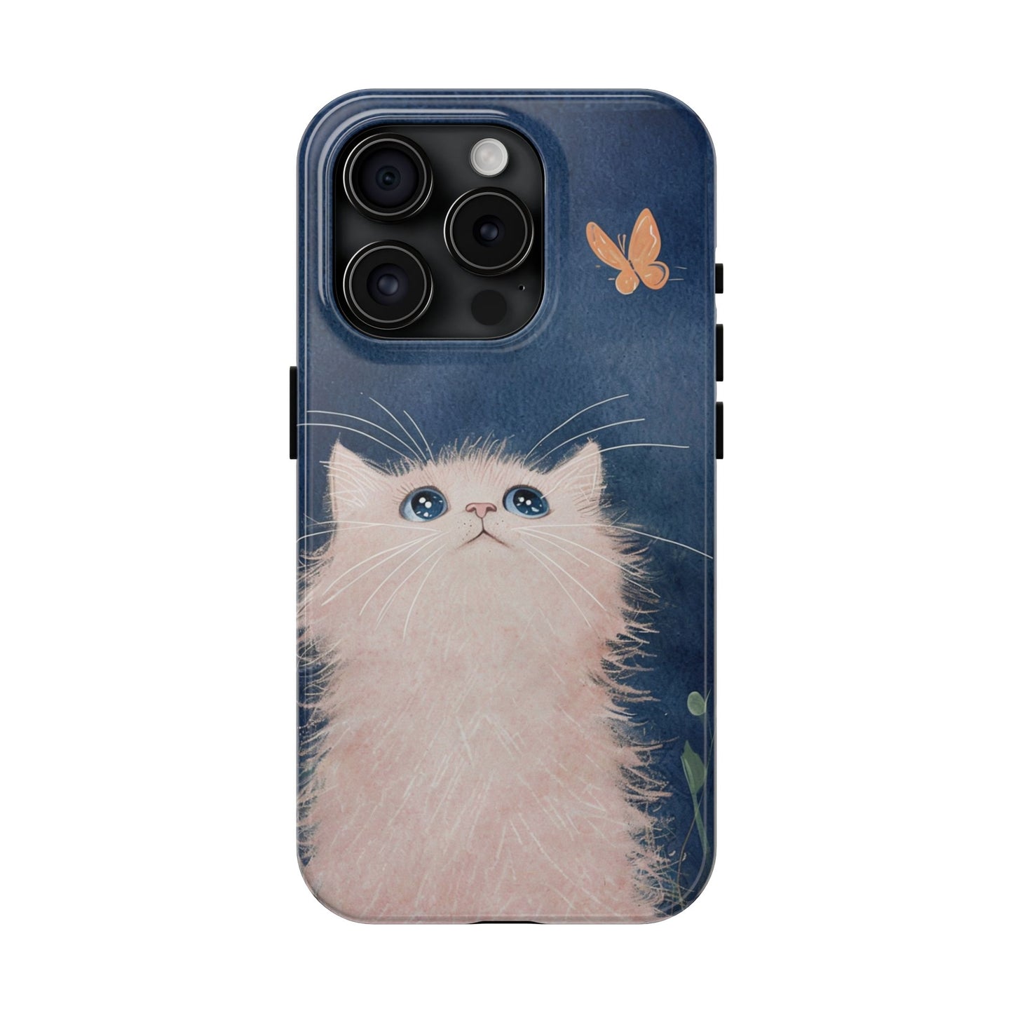 Cute Cat & Butterfly iPhone Case