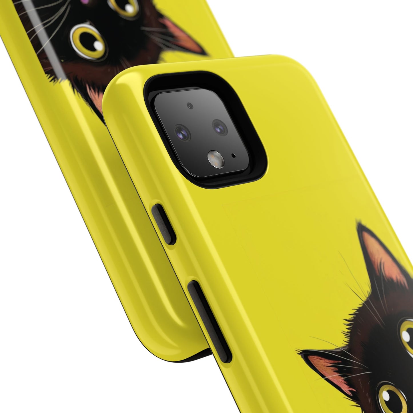 'Cute Cat' Yellow Phone Case