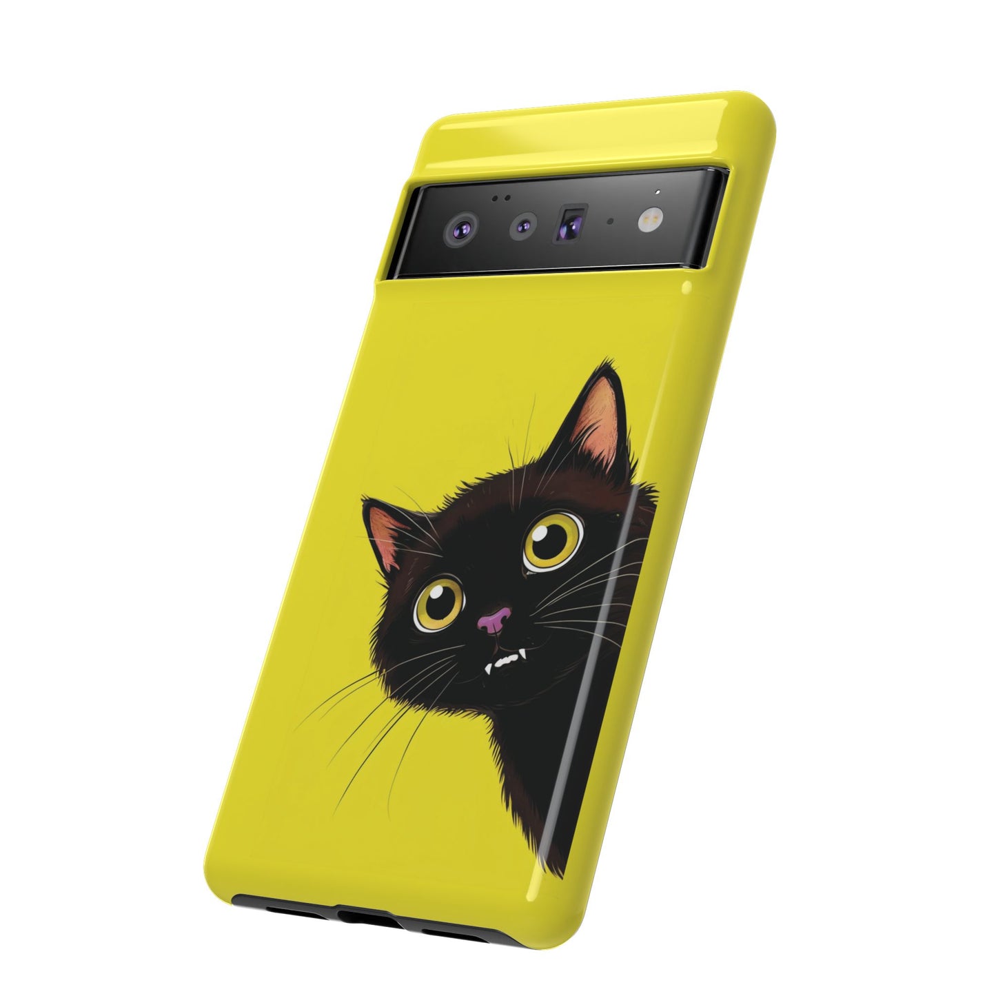 'Cute Cat' Yellow Phone Case