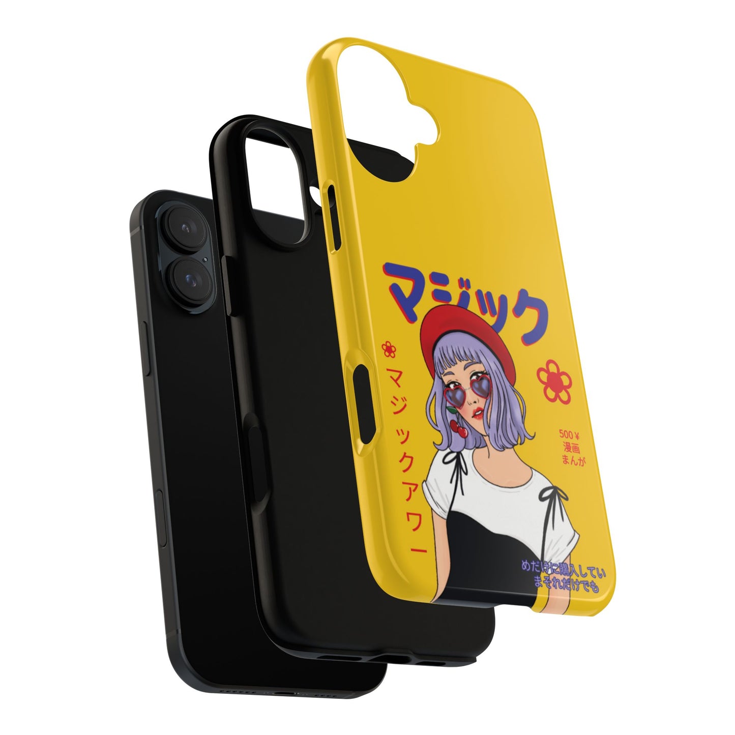 "Anime Cool Girl" Yellow Phone Cases – Bold, Stylish & Made for Any Phone! 💛✨ Pick Your Perfect Fit! -  iPhone, Samsung Galaxy, and Google Pixel