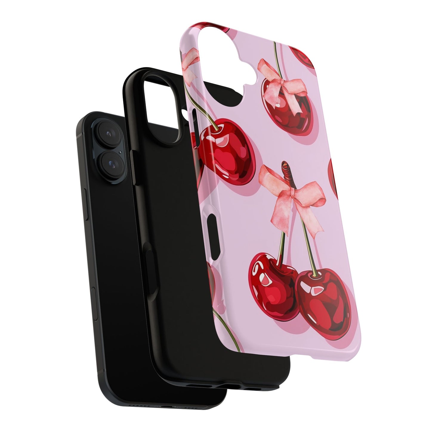 Cherry Ribbon Phone Cases for iPhone, Samsung Galaxy, and Google Pixel