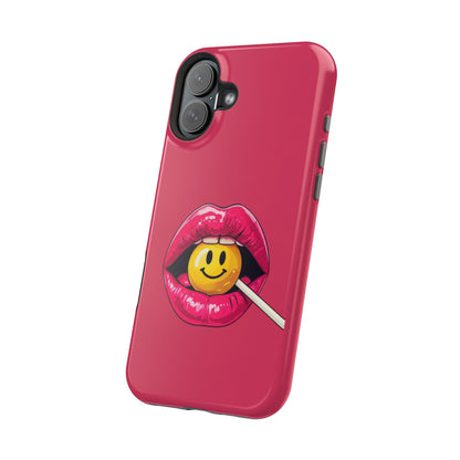 Lips & A Smiley Face Lollipop Magnetic Phone Case