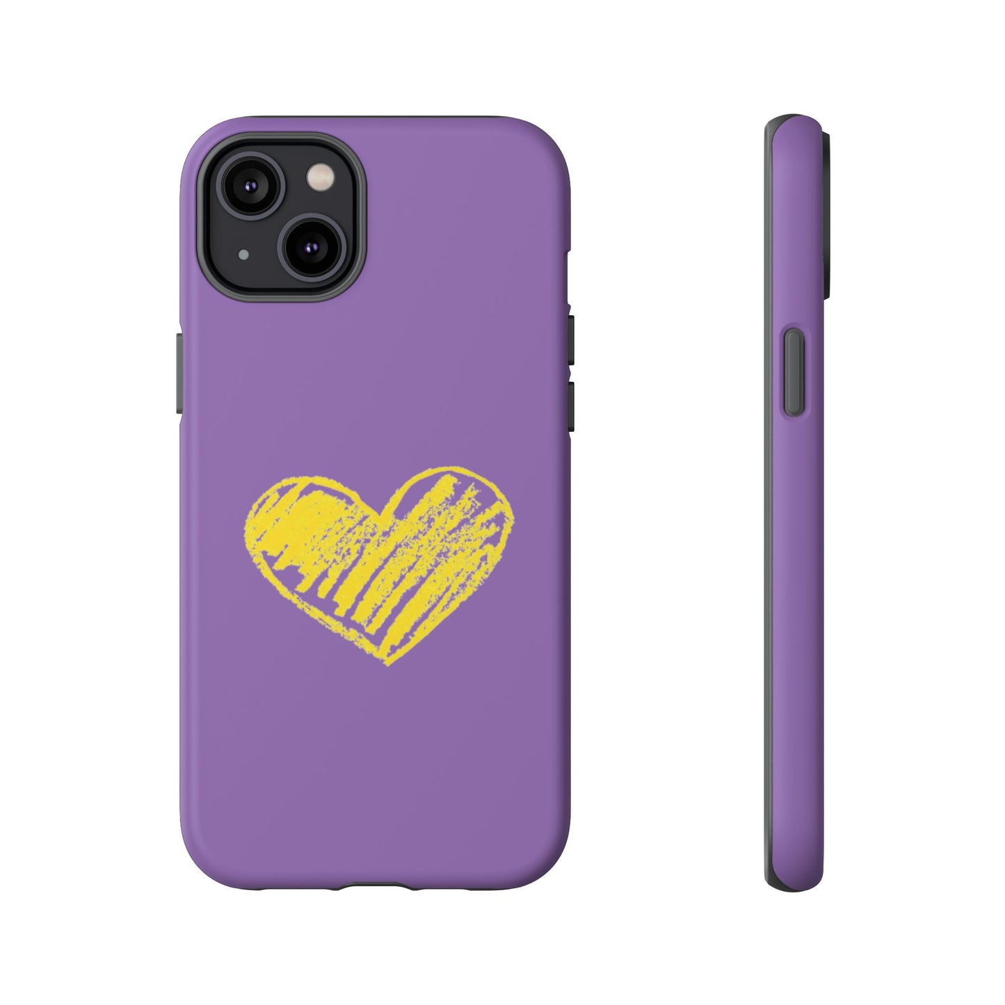 Yellow Heart, Purple Phone Case