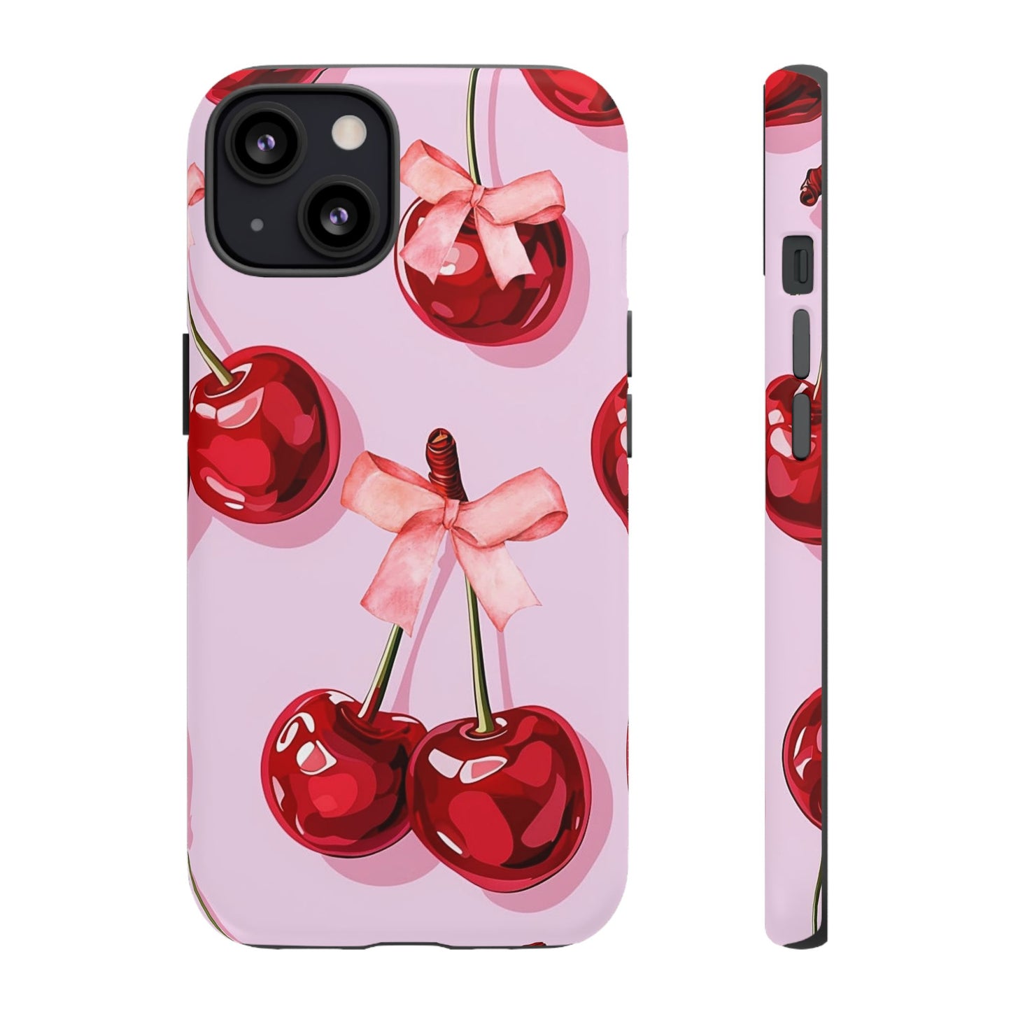 Cherry Ribbon Phone Cases for iPhone, Samsung Galaxy, and Google Pixel