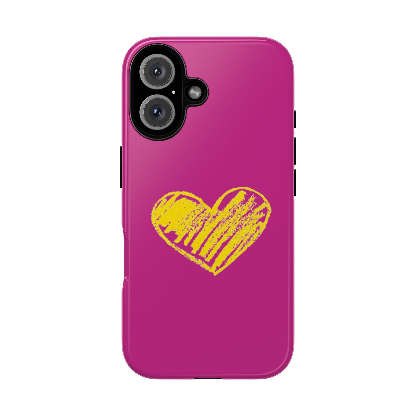 Yellow Heart, Pink Phone Case