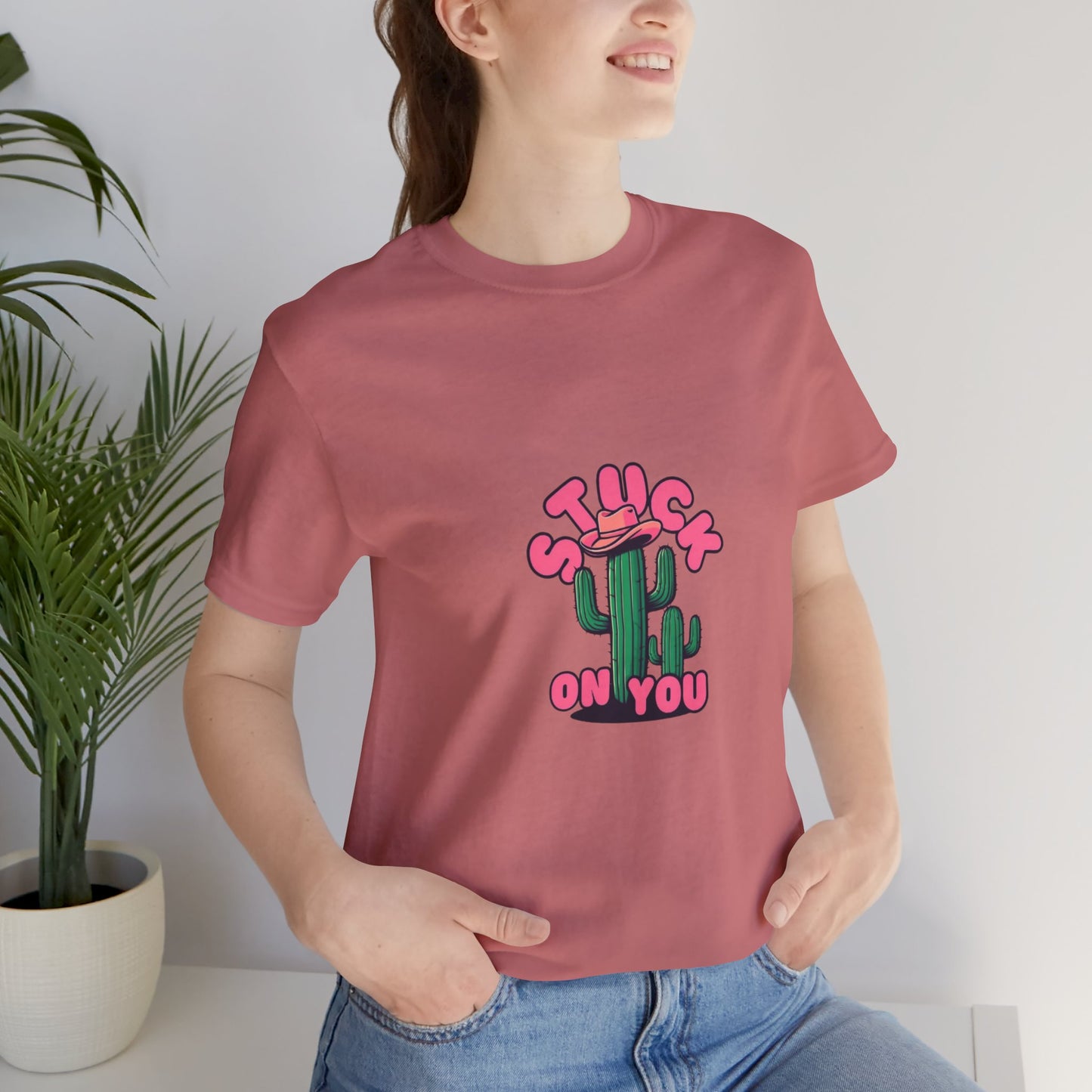 Stuck on You Cactus Tee - Unisex Jersey Short Sleeve T-Shirt