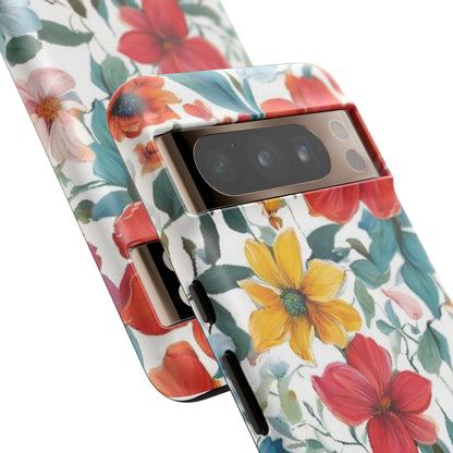 Floral Phone Cases for  iPhone, Samsung Galaxy, and Google Pixel devices - Double layers for extra durability and protection