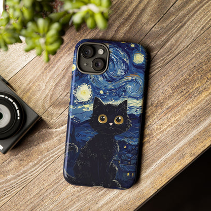 Cat under the stars, cute phone cases, Extra durable, Tough Cases, Pick your size