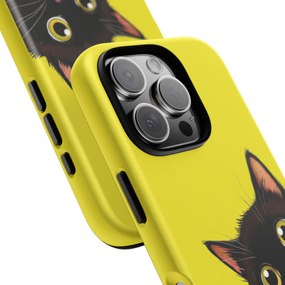 'Cute Cat' Yellow Phone Case