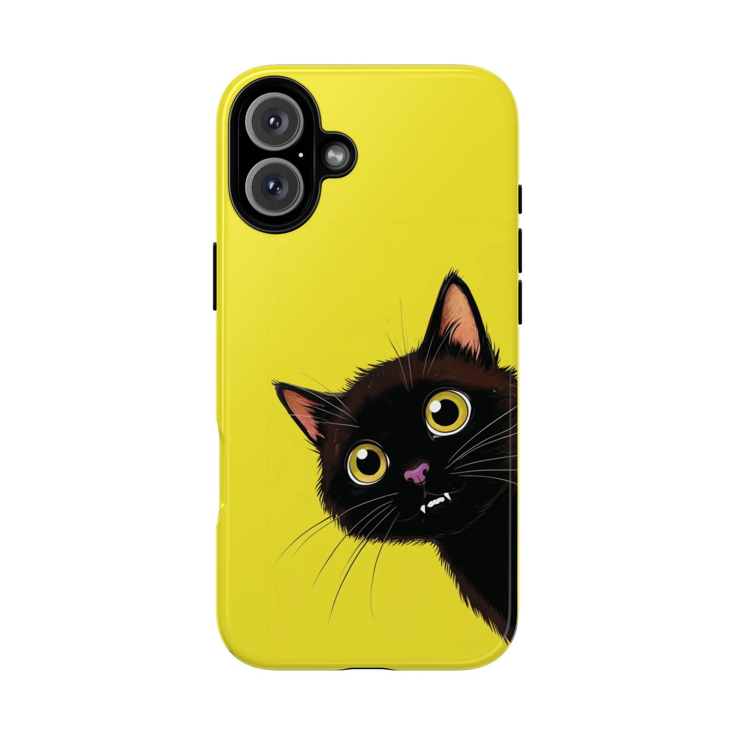 'Cute Cat' Yellow Phone Case