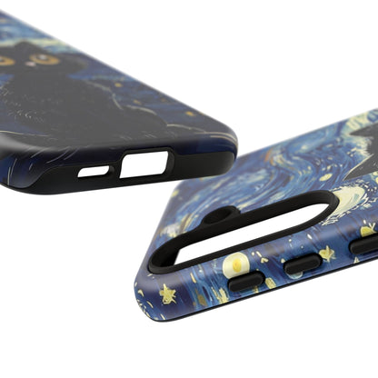 Cat under the stars, cute phone cases, Extra durable, Tough Cases, Pick your size