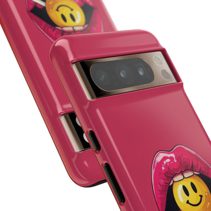 Lips & A Smiley Face Lollipop Phone Case