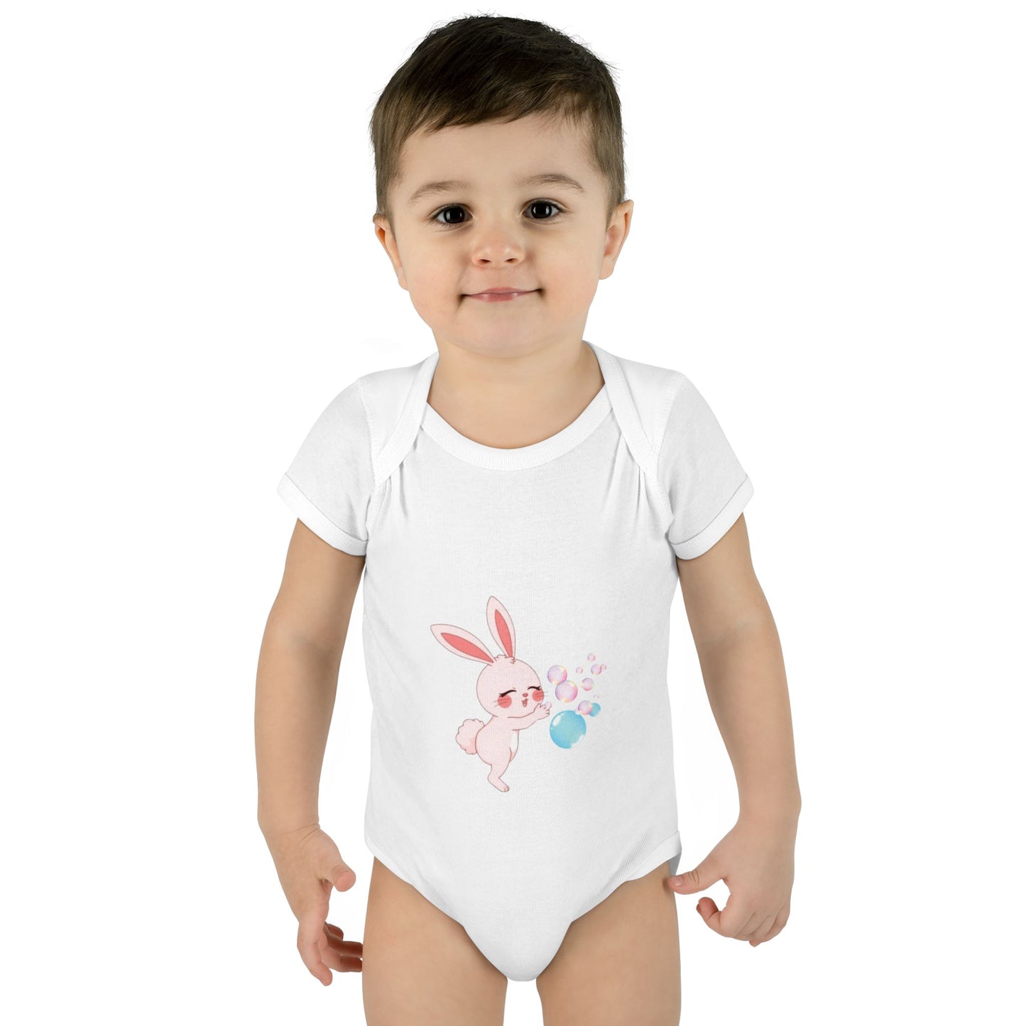 "Bunny Bubble", Infant Baby and Kid's Rib Bodysuit