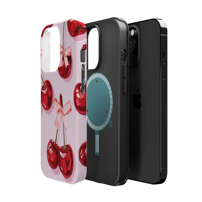 Cherry Ribbon Magnetic iPhone Caes - Durable, flexible, impact-resistant