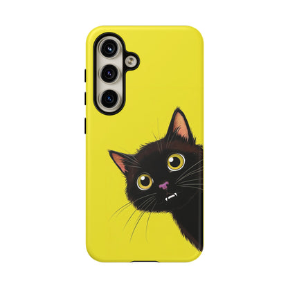 'Cute Cat' Yellow Phone Case