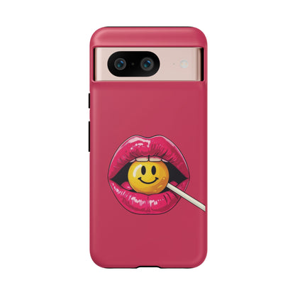 Lips & A Smiley Face Lollipop Phone Case