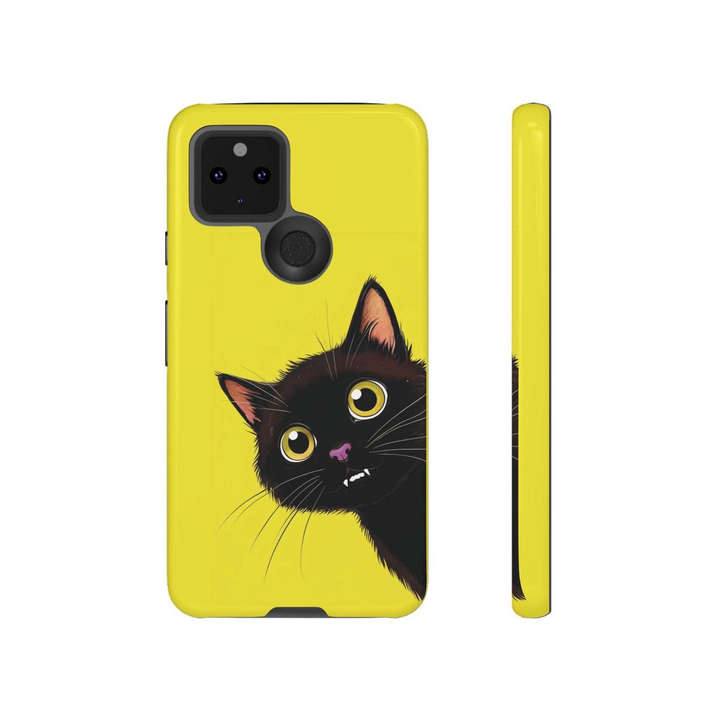 'Cute Cat' Yellow Phone Case