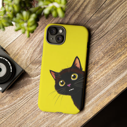 'Cute Cat' Yellow Phone Case