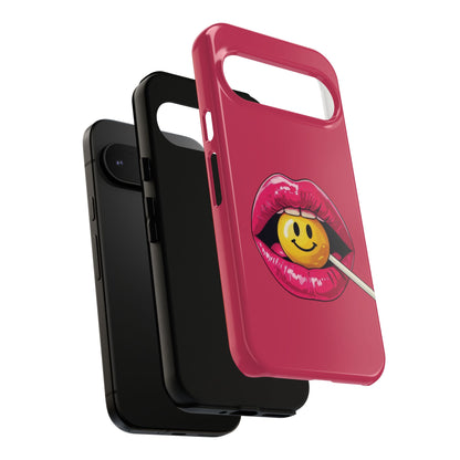 Lips & A Smiley Face Lollipop Phone Case