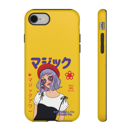 "Anime Cool Girl" Yellow Phone Cases – Bold, Stylish & Made for Any Phone! 💛✨ Pick Your Perfect Fit! -  iPhone, Samsung Galaxy, and Google Pixel