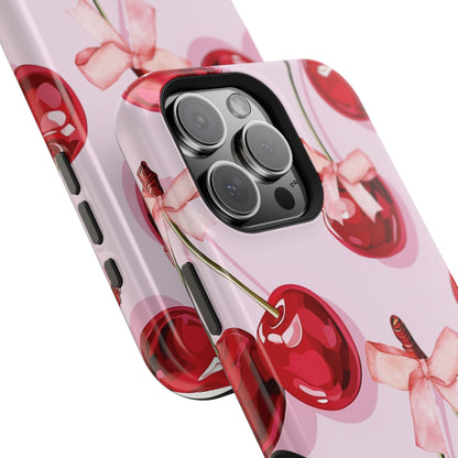 Cherry Ribbon Magnetic iPhone Caes - Durable, flexible, impact-resistant