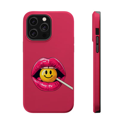 Lips & A Smiley Face Lollipop Magnetic Phone Case