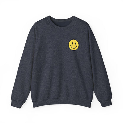 Happy Vibes Front And Back Design Sweatshirt - Smiley Face