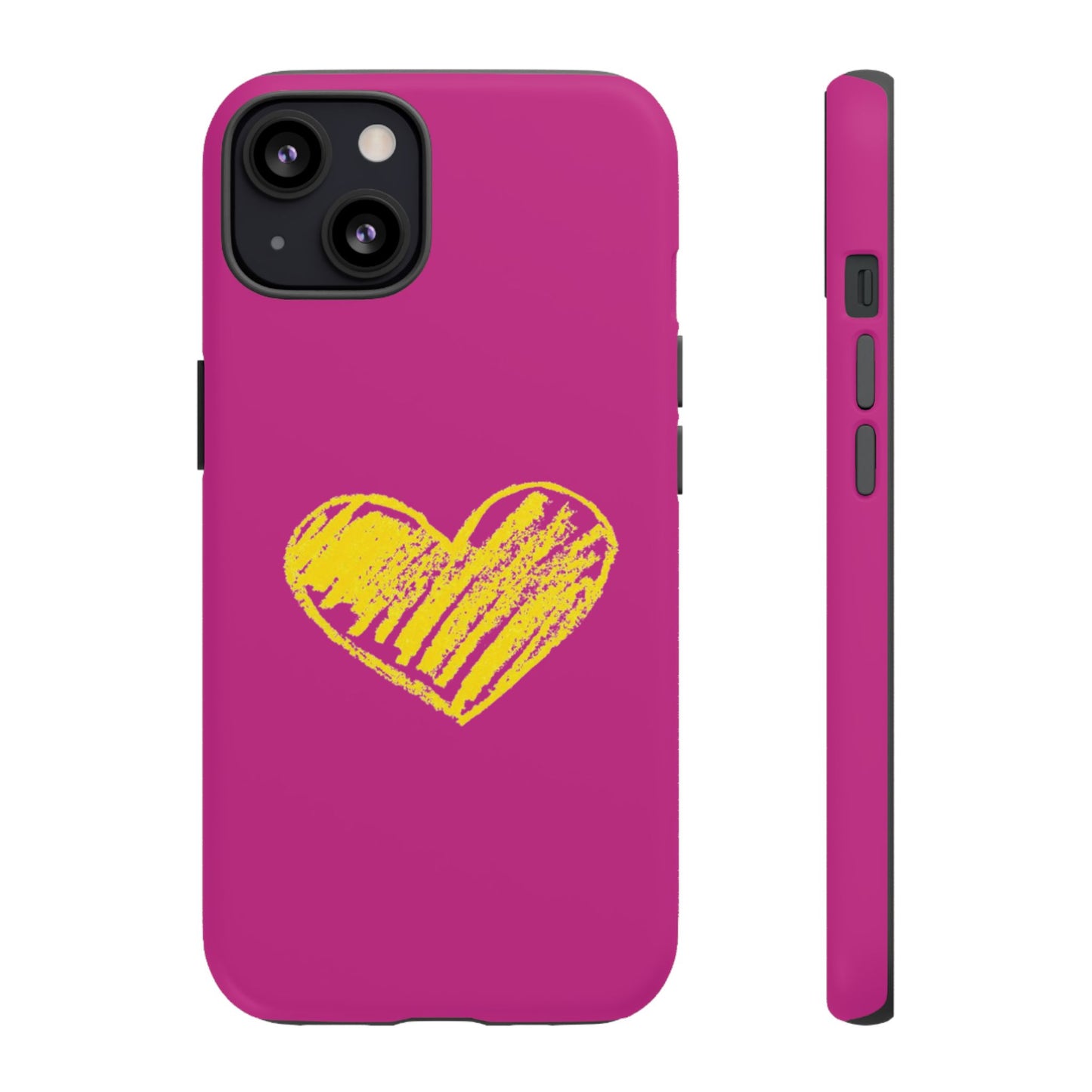 Yellow Heart, Pink Phone Case