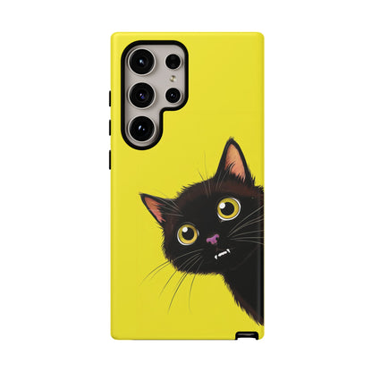 'Cute Cat' Yellow Phone Case