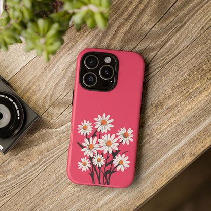 Daisy Flower Phone Case - Vibrant Pink Daisy Design