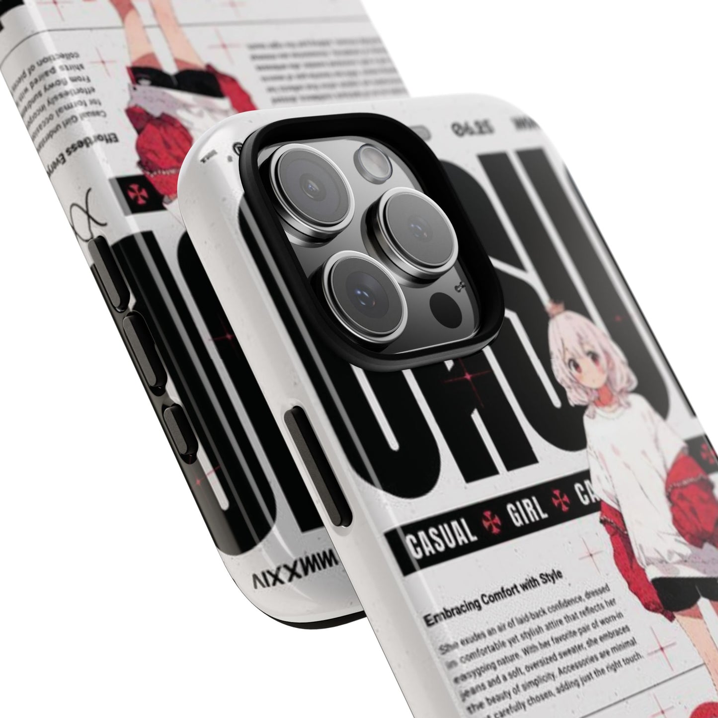 "Casual Girl" Anime Phone Cases for iPhone, Samsung Galaxy, and Google Pixel, Pick your size