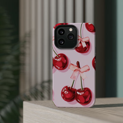 Cherry Ribbon Magnetic iPhone Caes - Durable, flexible, impact-resistant