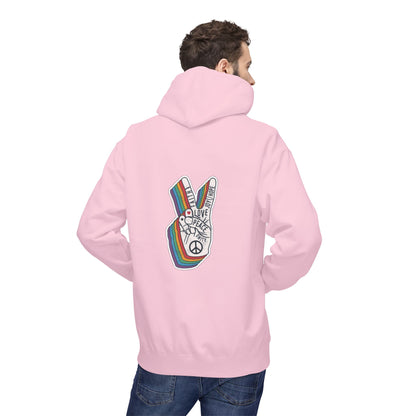 Peace and Love - Cozy Fleece Hoodie - Back design