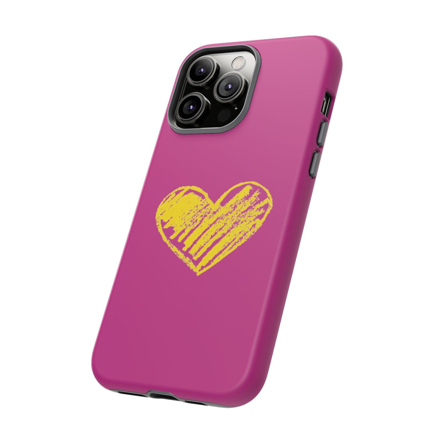 Yellow Heart, Pink Phone Case