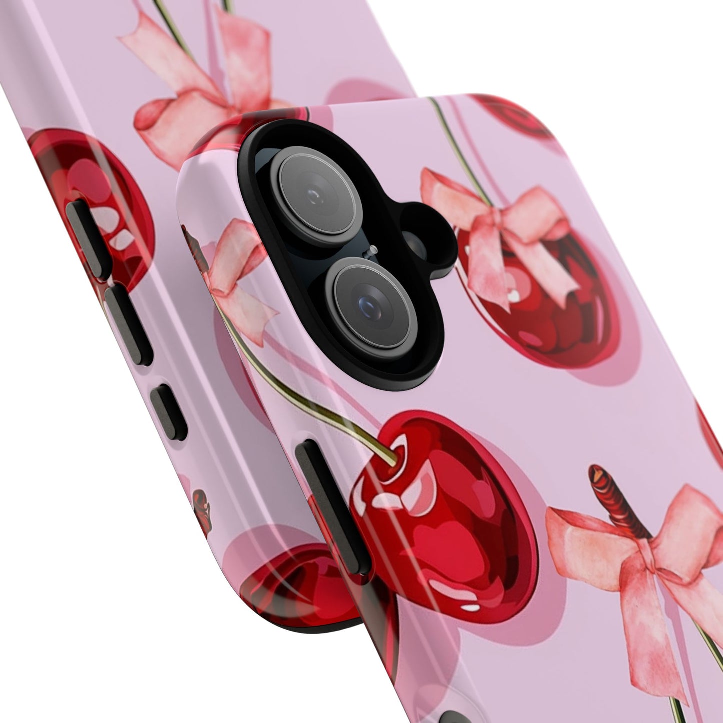 Cherry Ribbon Phone Cases for iPhone, Samsung Galaxy, and Google Pixel