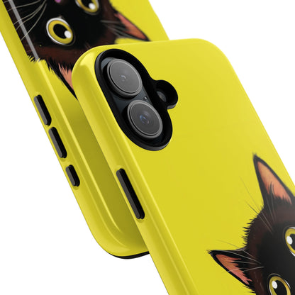 'Cute Cat' Yellow Phone Case