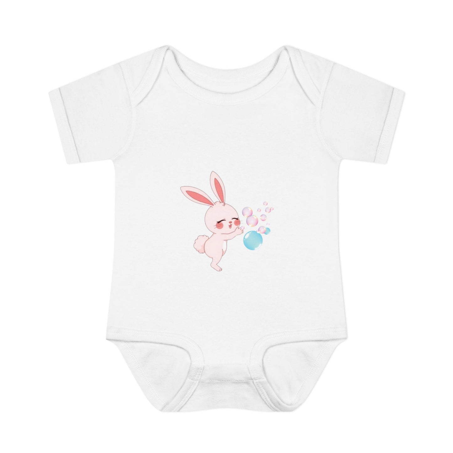 "Bunny Bubble", Infant Baby and Kid's Rib Bodysuit