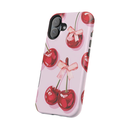 Cherry Ribbon Magnetic iPhone Caes - Durable, flexible, impact-resistant