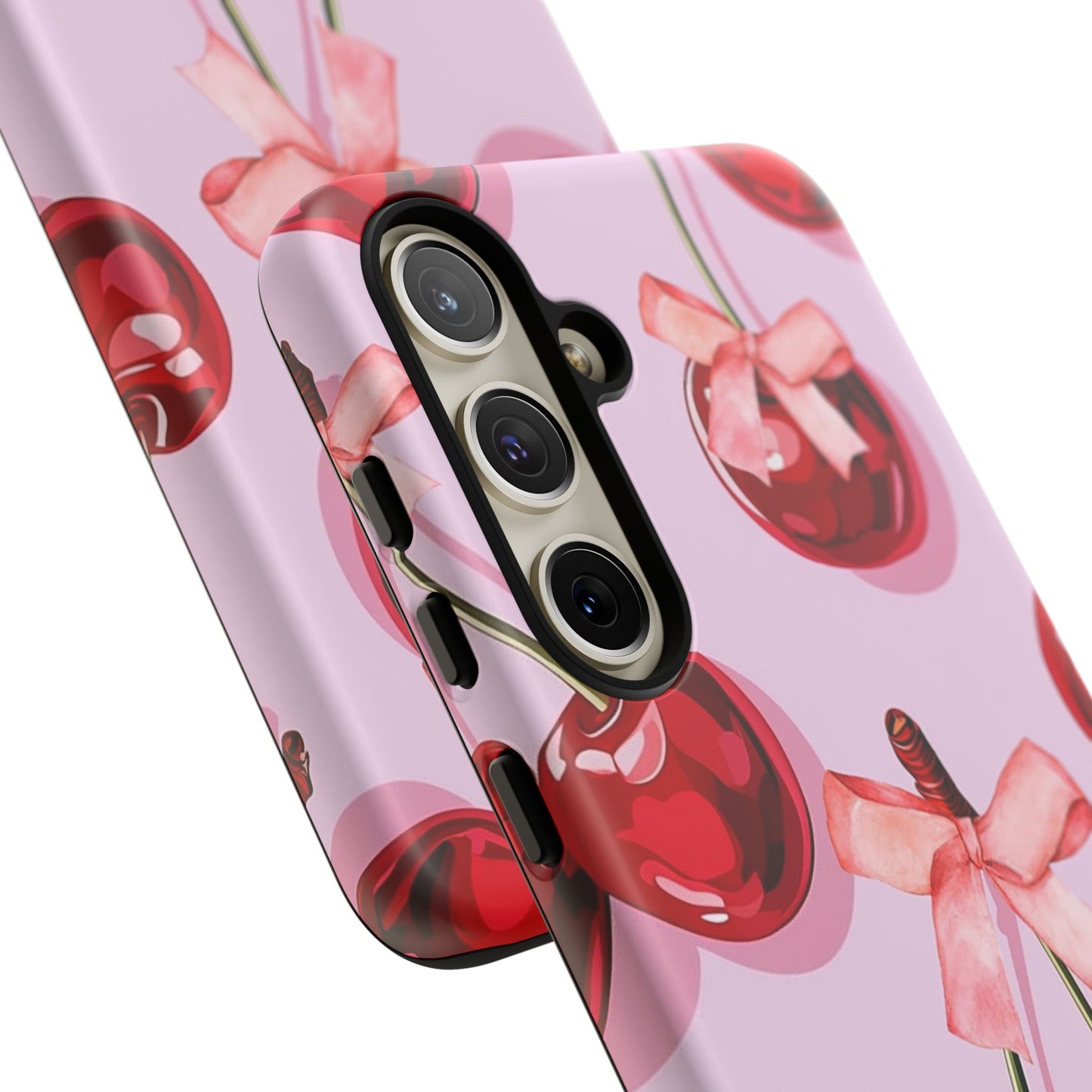 Cherry Ribbon Phone Cases for iPhone, Samsung Galaxy, and Google Pixel