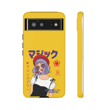 "Anime Cool Girl" Yellow Phone Cases – Bold, Stylish & Made for Any Phone! 💛✨ Pick Your Perfect Fit! -  iPhone, Samsung Galaxy, and Google Pixel