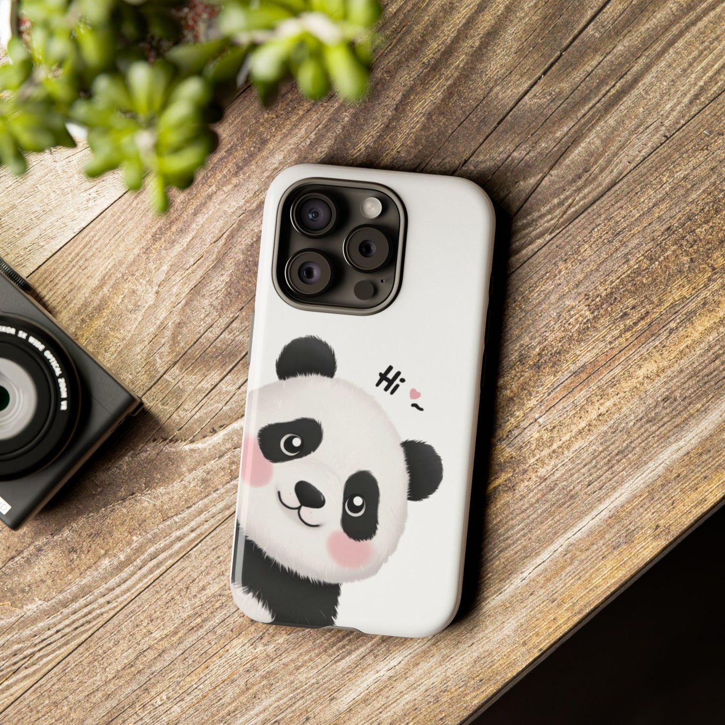 "Hi Cute Panda" Phone Case for iPhone, Samsung Galaxy, and Google Pixel devices