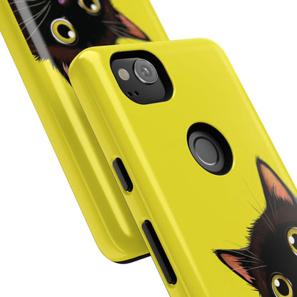 'Cute Cat' Yellow Phone Case