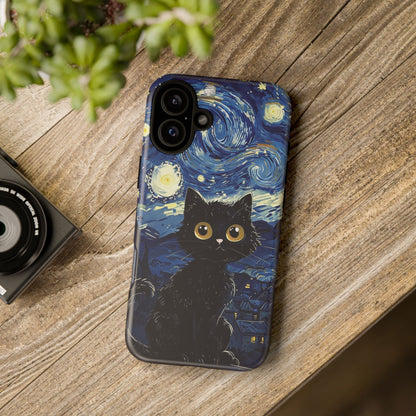 Cat under the stars, cute phone cases, Extra durable, Tough Cases, Pick your size