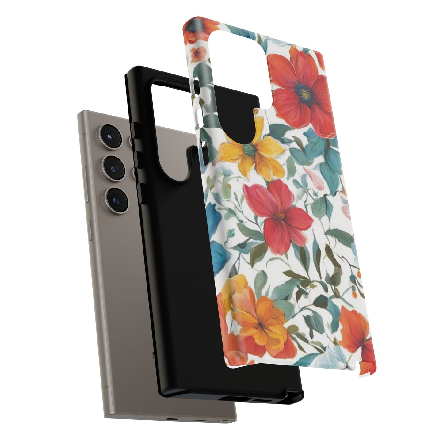 Floral Phone Cases for  iPhone, Samsung Galaxy, and Google Pixel devices - Double layers for extra durability and protection