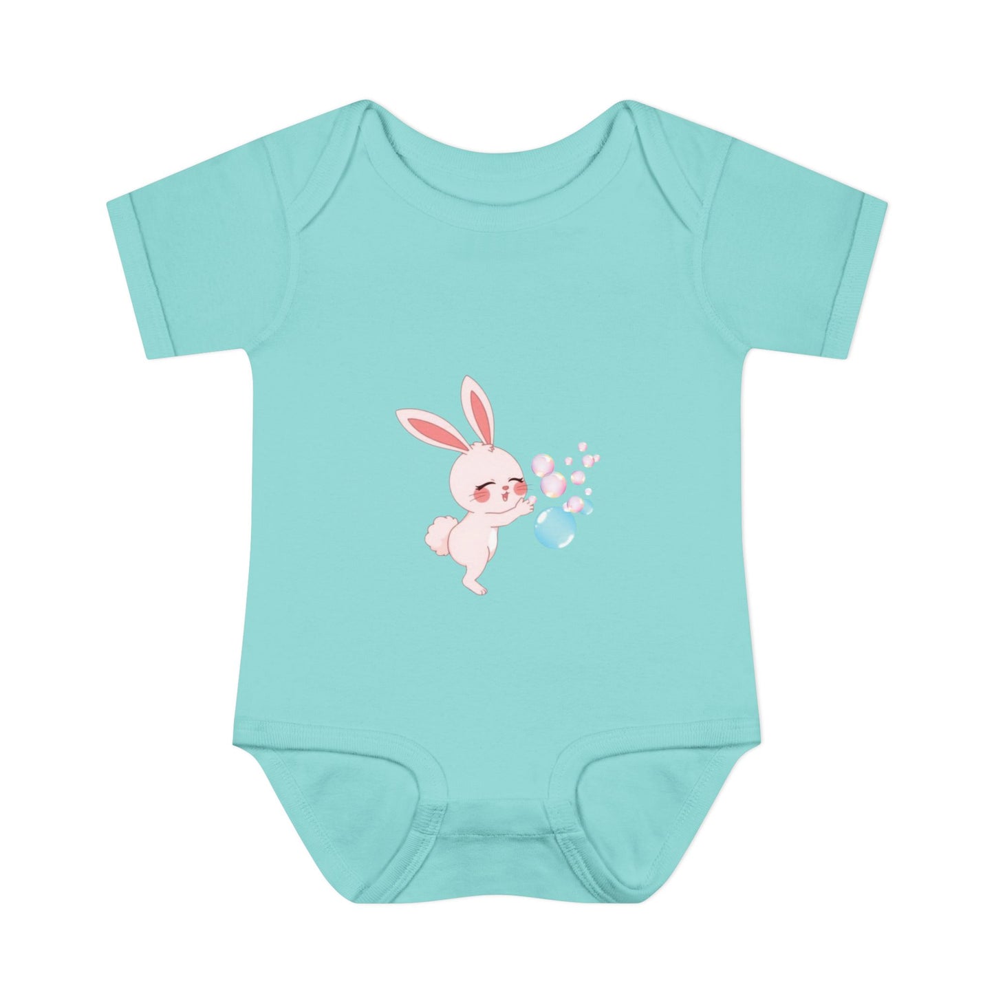 "Bunny Bubble", Infant Baby and Kid's Rib Bodysuit