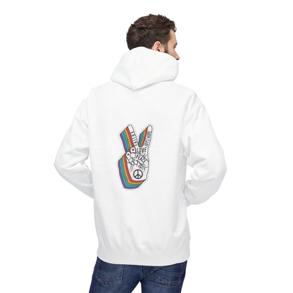 Peace and Love - Cozy Fleece Hoodie - Back design