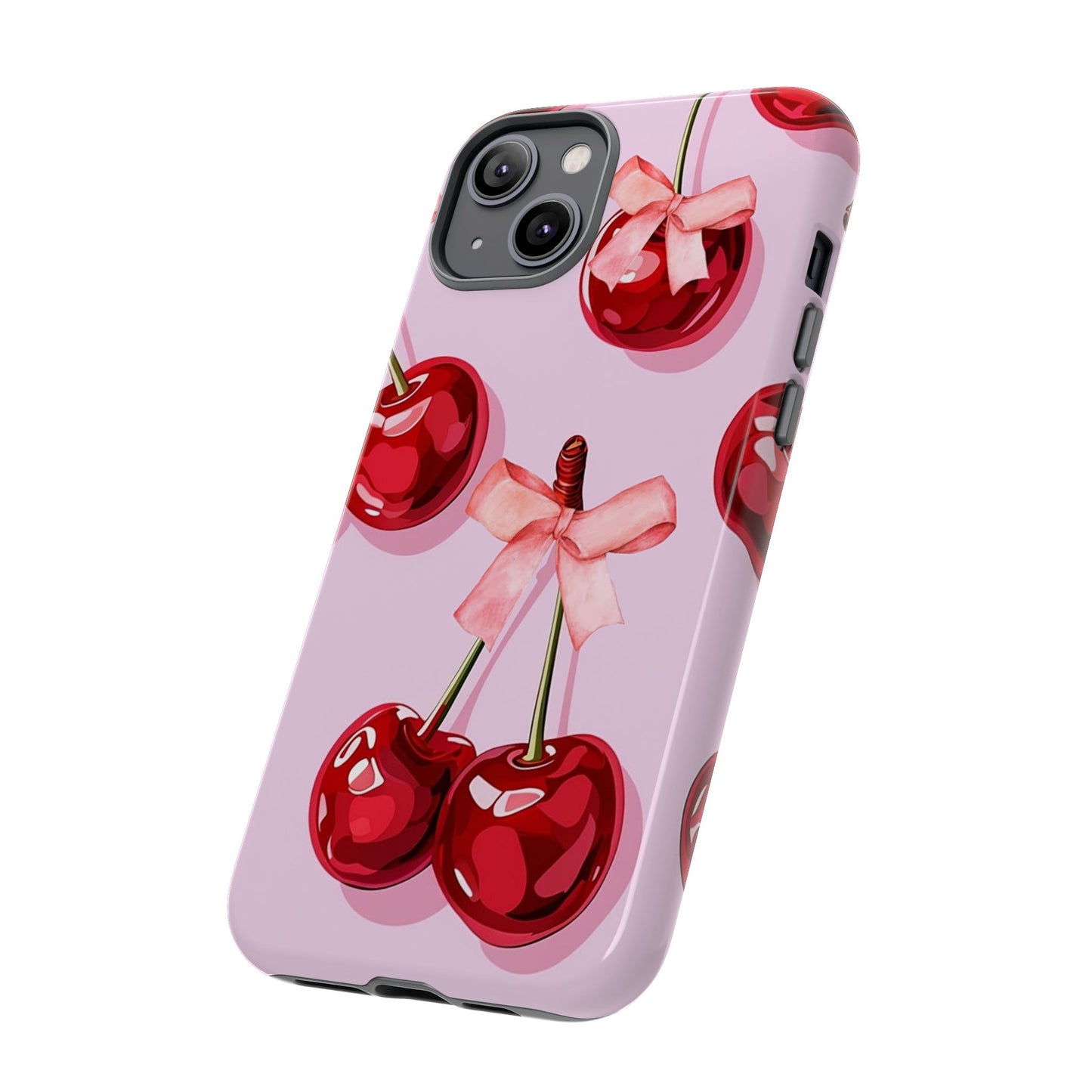 Cherry Ribbon Phone Cases for iPhone, Samsung Galaxy, and Google Pixel