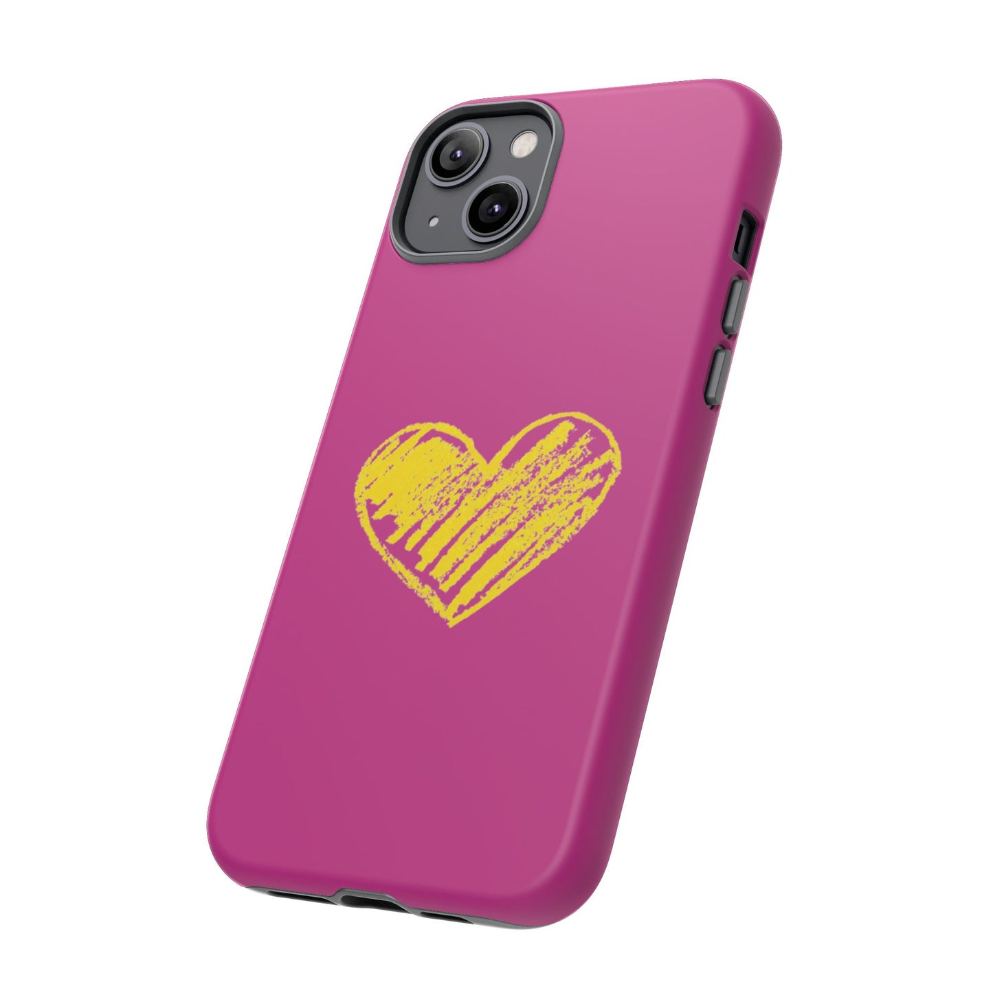 Yellow Heart, Pink Phone Case