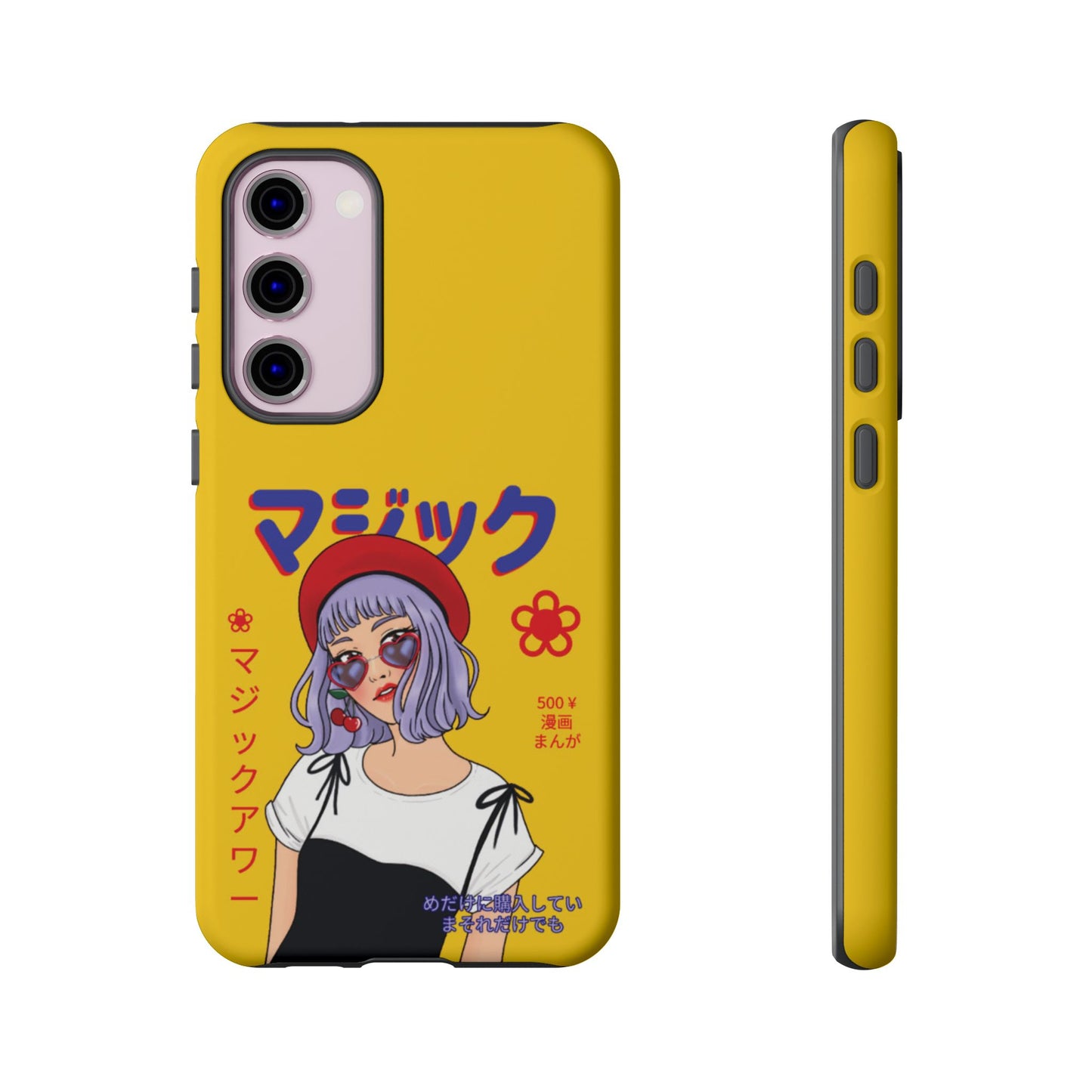 "Anime Cool Girl" Yellow Phone Cases – Bold, Stylish & Made for Any Phone! 💛✨ Pick Your Perfect Fit! -  iPhone, Samsung Galaxy, and Google Pixel